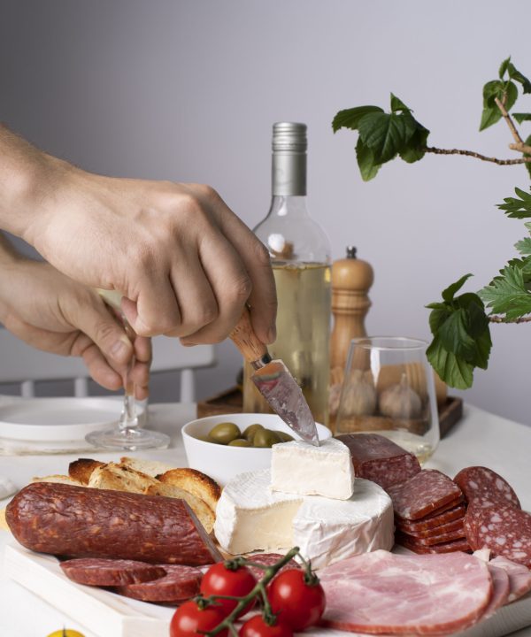 charcuterie-with-assortment-meats-bread